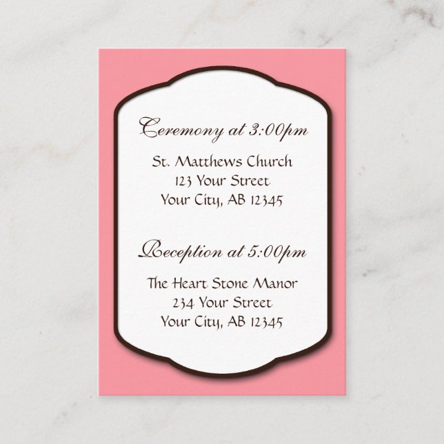 Cartes de référence pour Mariage Brown et blanc ro (Devant)