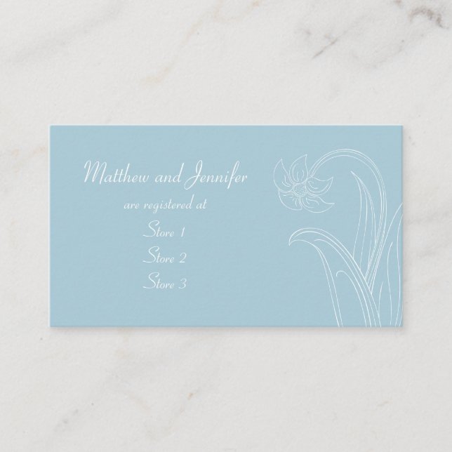 Cartes de Registre Cadeau Mariage Personnalisées (Devant)