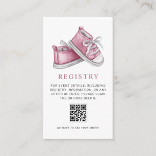 Cartes de registre de chaussons bébé rose pour Bab