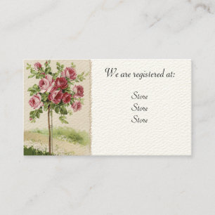 Cartes de registre du Mariage Rose vintage