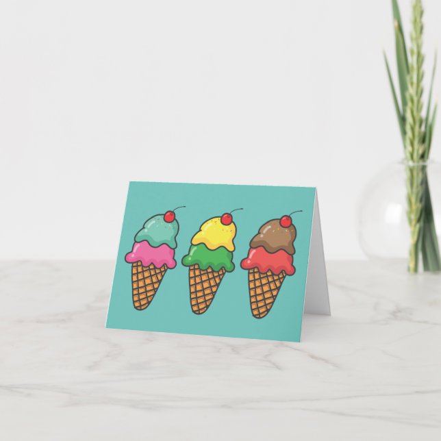 CARTES DE REMARQUE DE CÔNES DE CRÈME GLACE (Devant)