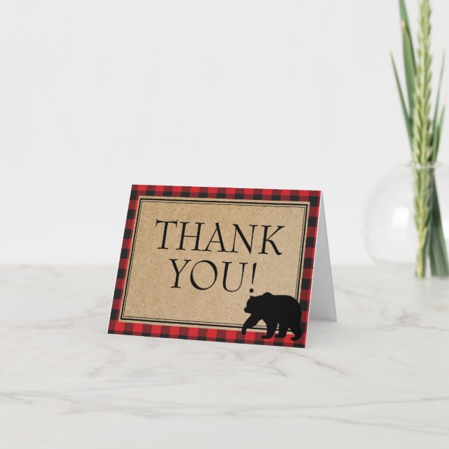 Cartes de remerciement à carreaux de Buffalo (Devant)