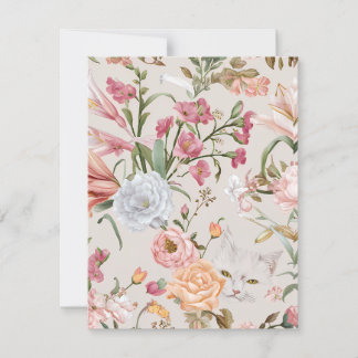 Cartes de remerciement à plat floral Roses roses C