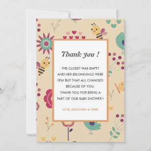 Cartes de remerciement abeille Mignonnes Fantaisis