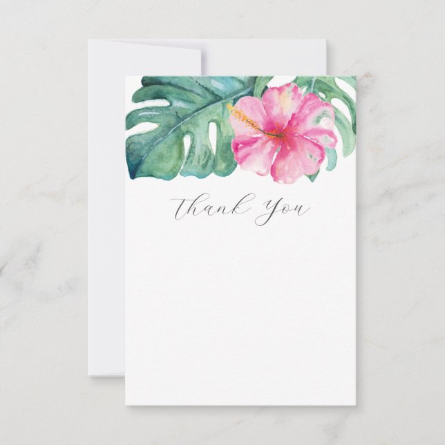 Cartes de remerciement Aquarelle botanique tropica (Devant)