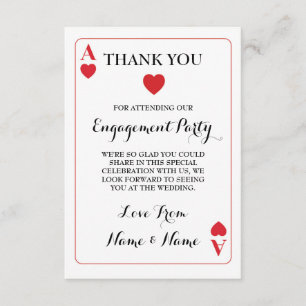 Cartes de remerciement As de cœur rouge