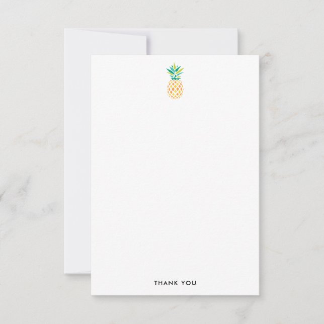Cartes de remerciement aux ananas tendance (Devant)