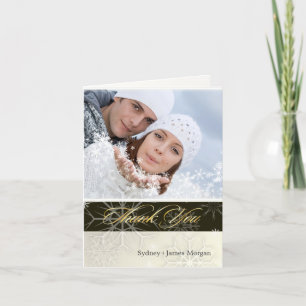 Cartes de remerciement avec flocons de neige PixDe