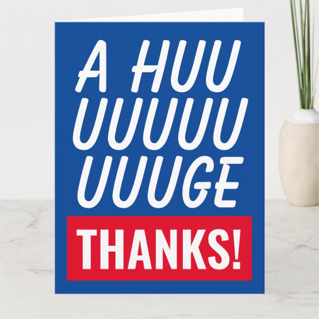 Cartes de remerciement avec une typographie très g (Devant)