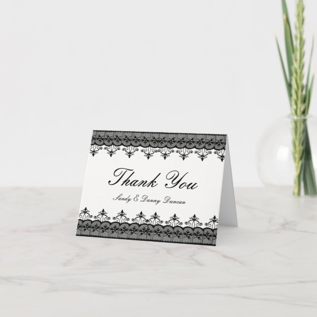 Cartes de remerciement Black Lace (Devant)