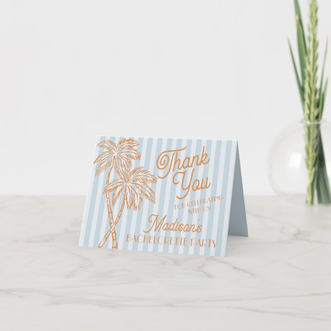 Cartes de remerciement Blue Palm Springs Pastel Be (Devant)
