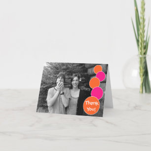 Cartes de remerciement Bulles (Orange / Rose vif)