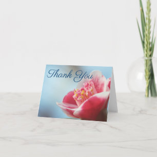 Cartes de remerciement Camélia Fleur Rose