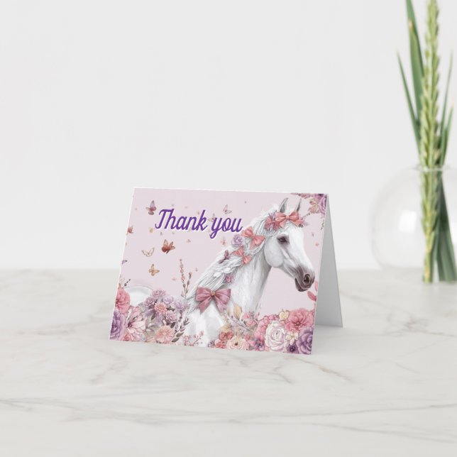 Cartes de remerciement Cheval avec Jolies Poneys e (Devant)