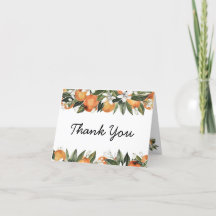 Cartes de remerciement Citrus Shower de mariage Ci
