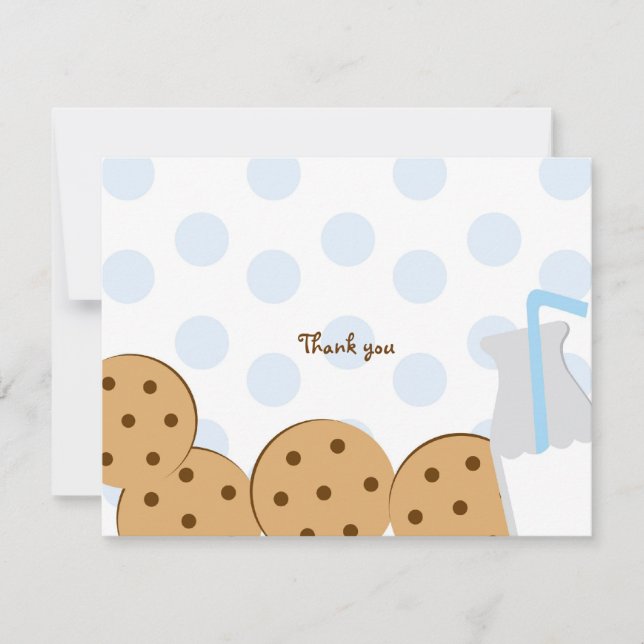 Cartes de remerciement Cookies et Lait (Devant)