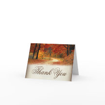 Cartes de remerciement d'automne aux feuilles rust