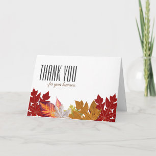 Cartes de remerciement d'automne - Clients commerc