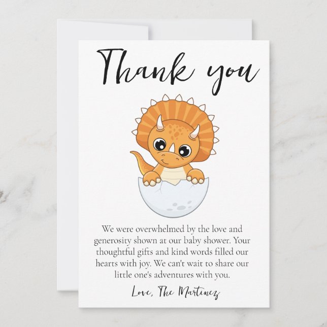 Cartes de remerciement de baby shower avec des mes (Devant)