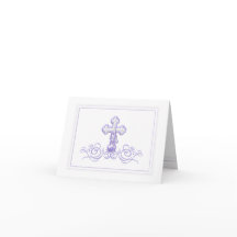 Cartes de remerciement de baptême violet pour la p