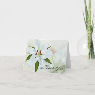 Cartes de remerciement de funérailles White Lily