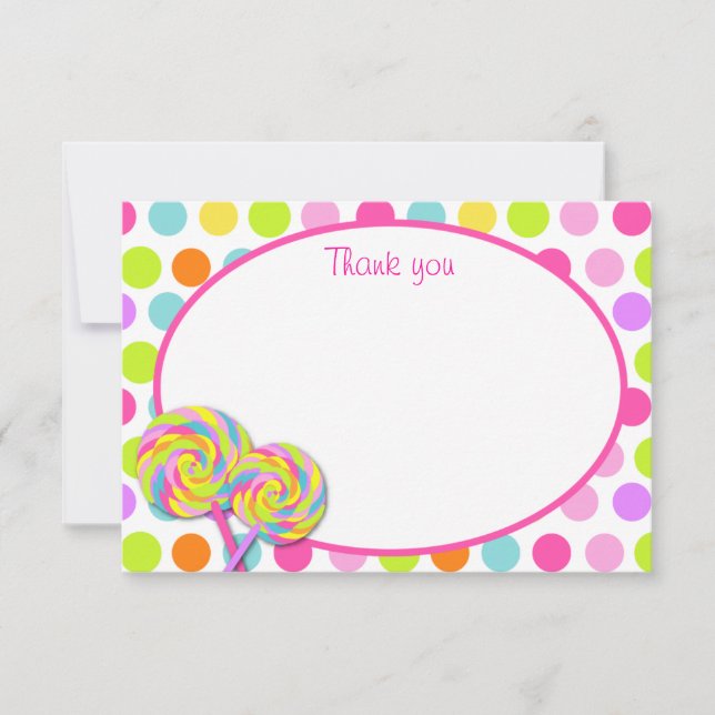 Cartes de remerciement de la boutique de bonbons L (Devant)