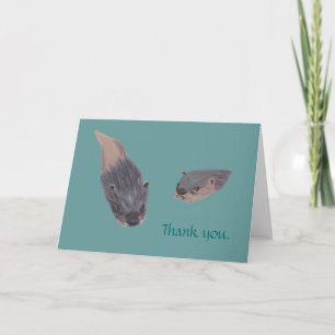 Cartes de remerciement de loutres nageuses