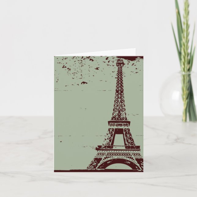 Cartes de remerciement de mariage à la Tour Eiffel (Devant)