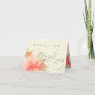 Cartes de remerciement de mariage à motif floral a