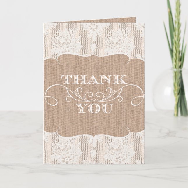 Cartes de remerciement de mariage à motif toile de (Devant)