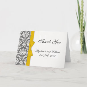 Cartes de remerciement de mariage à ruban jaune da