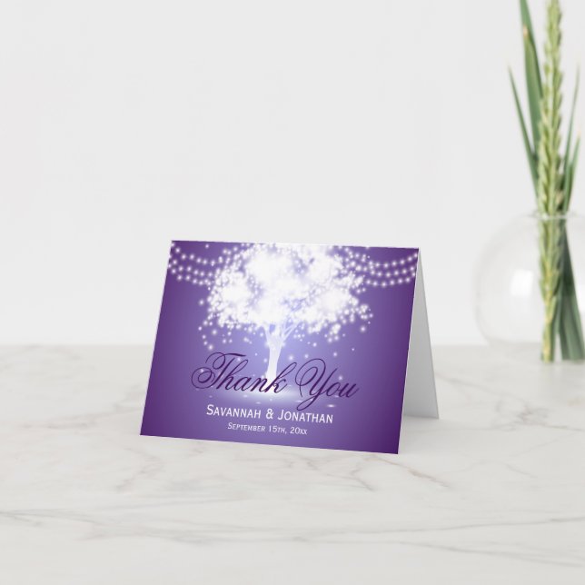 Cartes de remerciement de mariage avec guirlande l (Devant)