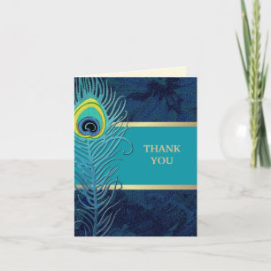 Cartes de remerciement de mariage Bleu marine Plum