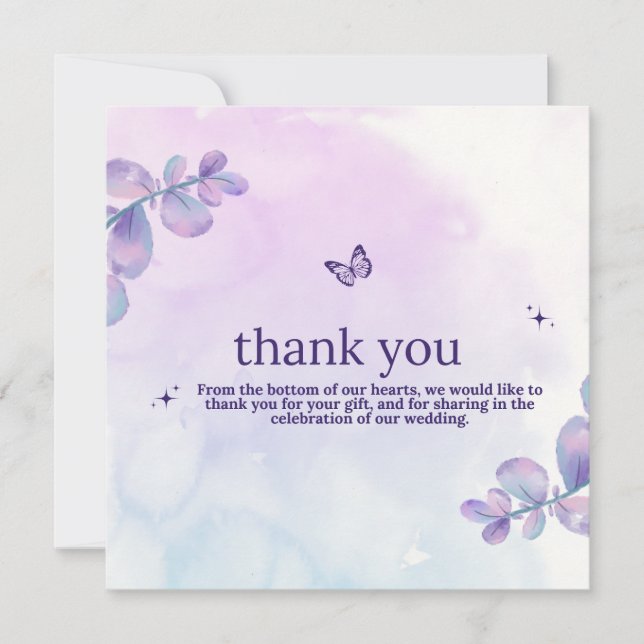 cartes de remerciement de mariage budget message E (Devant)