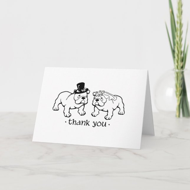 Cartes de remerciement de mariage Bulldog (Devant)