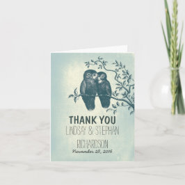 cartes de remerciement de mariage chouettes couple