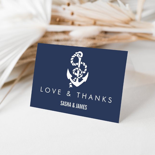 Cartes de remerciement de mariage Corde et Ancre N (Créateur téléchargé)