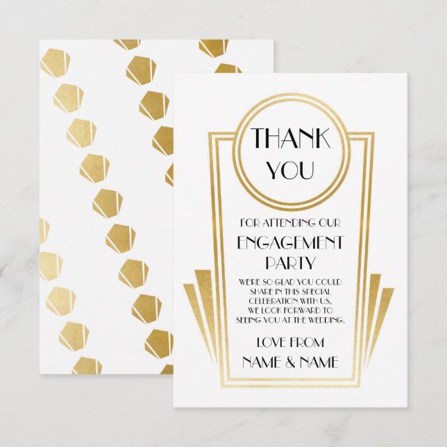 Cartes de remerciement de mariage de fiançailles A (Devant / Derrière)