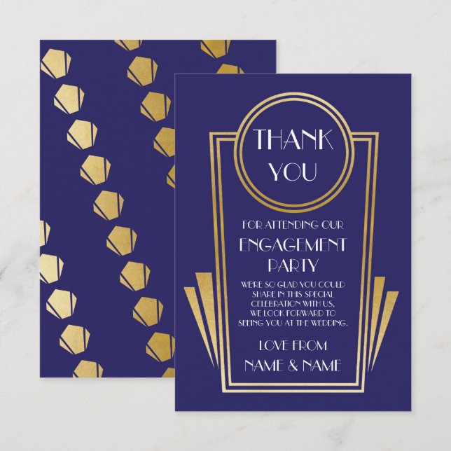Cartes de remerciement de mariage de fiançailles A (Devant / Derrière)