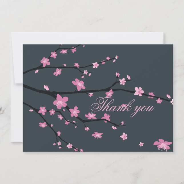 Cartes de remerciement de mariage Fleur de cerisie (Devant)