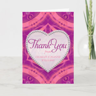 Cartes de remerciement de mariage Fuchsia Rose Amo