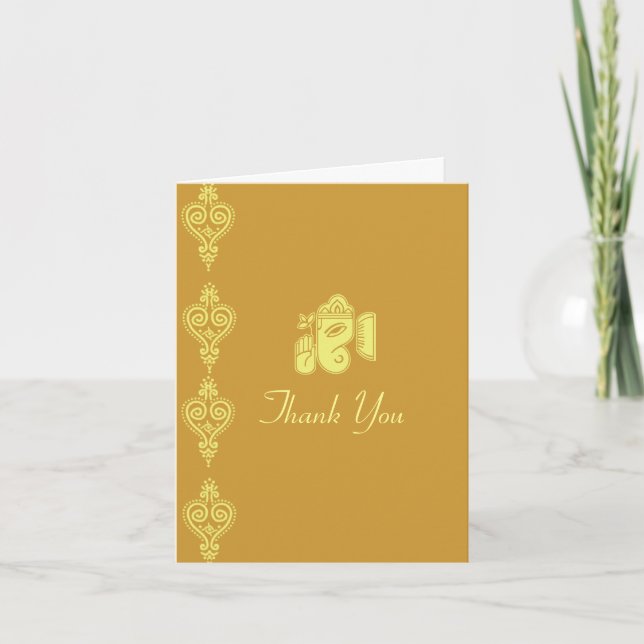 Cartes de remerciement de mariage Ganesha (Devant)