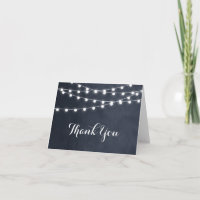 Cartes de remerciement de mariage Guirlande Bleu M