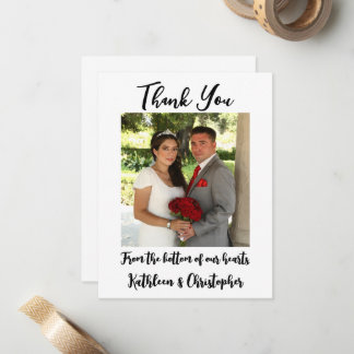Cartes de remerciement de mariage personnalisées