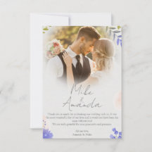 Cartes de remerciement de mariage personnalisées