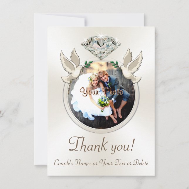 Cartes de remerciement de mariage personnalisées a (Devant)