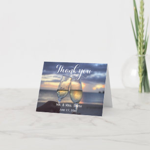 Cartes de remerciement de mariage personnalisées a