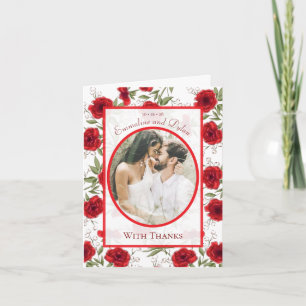 Cartes de remerciement de mariage romantique à la