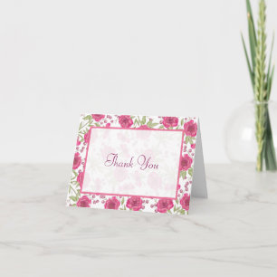 Cartes de remerciement de mariage Rose rose vif