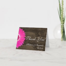Cartes de remerciement de mariage rustique à margu